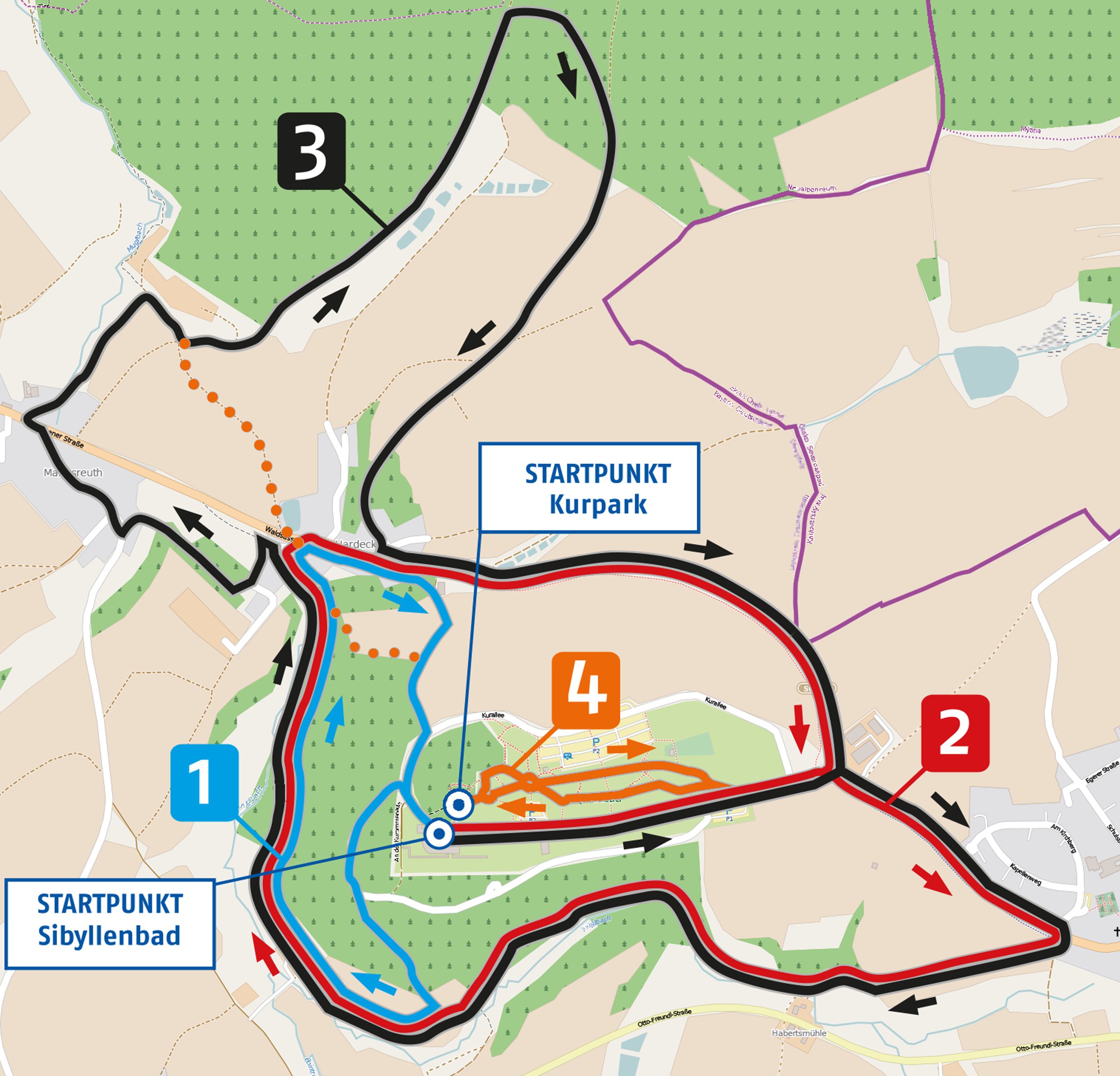 Vitalparcours Neualbenreuth Sibyllenbad Routen